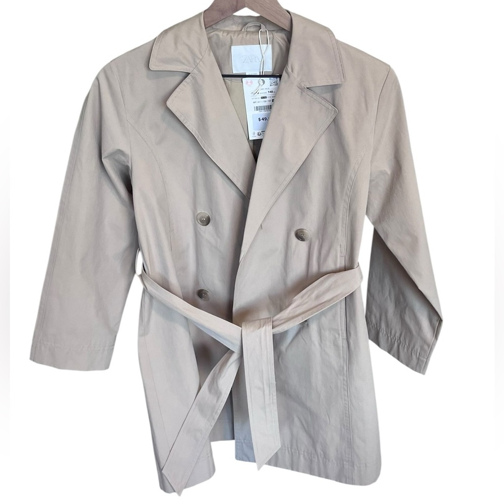 NWT Zara Kids Trench Coat - Tan Size L 11-12